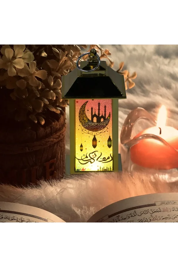 Ramazan Temalı Küçük Kare Kubbe LED Lamba