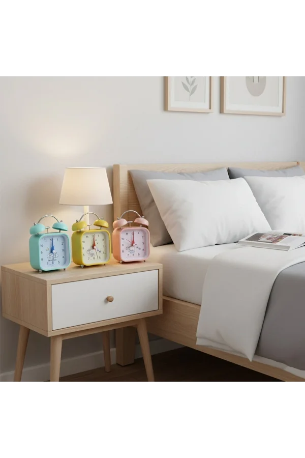 Renkli Kare Masa Çalar Saati