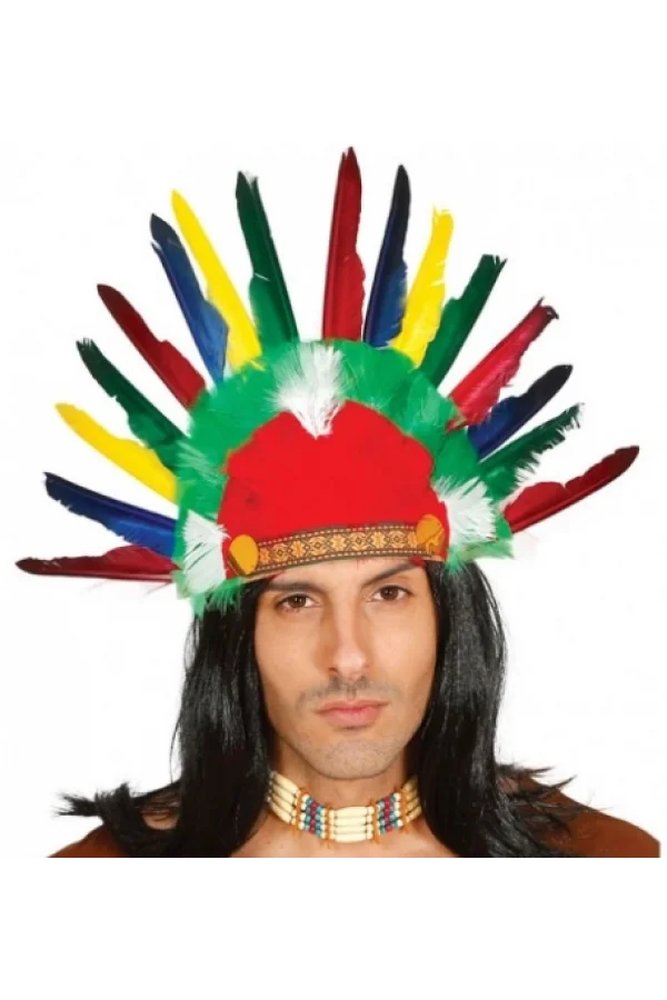 Renkli Kızılderili Başlığı Şapkası