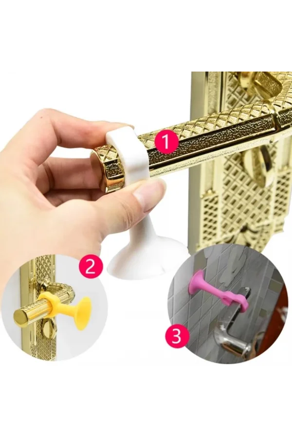 Renkli Vantuzlu Geçmeli Kapı Kolu Stoper 4lü Set