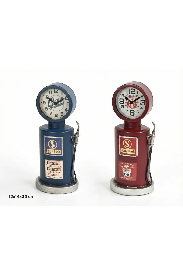 Retro Benzin Pompası Tasarımlı Masaüstü Saat