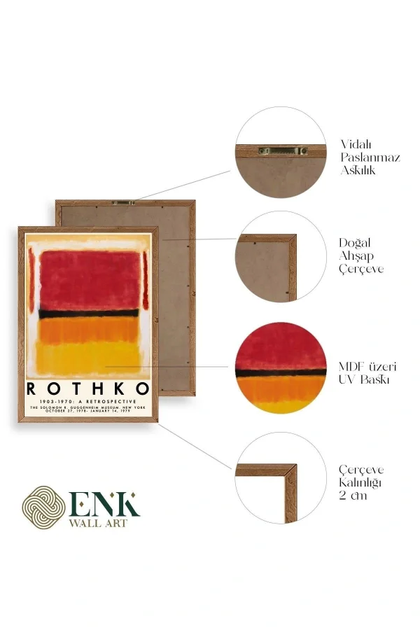 Rothko Ahşap Çerçeveli Tablo
