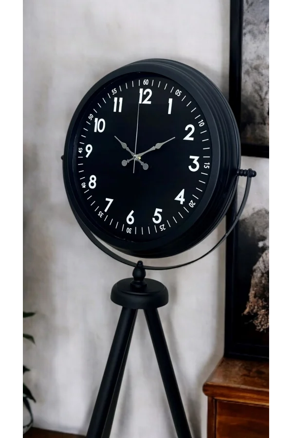 Royal Black Tripod Ayaklı Modern Tasarım Saat