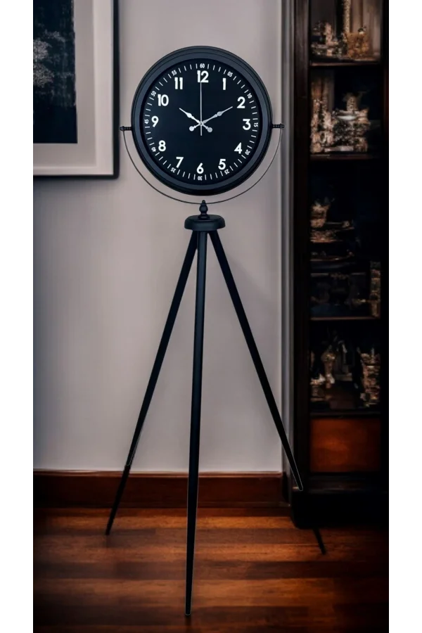 Royal Black Tripod Ayaklı Modern Tasarım Saat