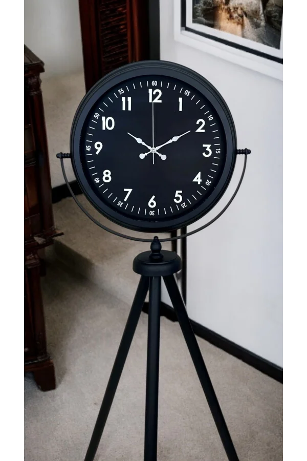 Royal Black Tripod Ayaklı Modern Tasarım Saat