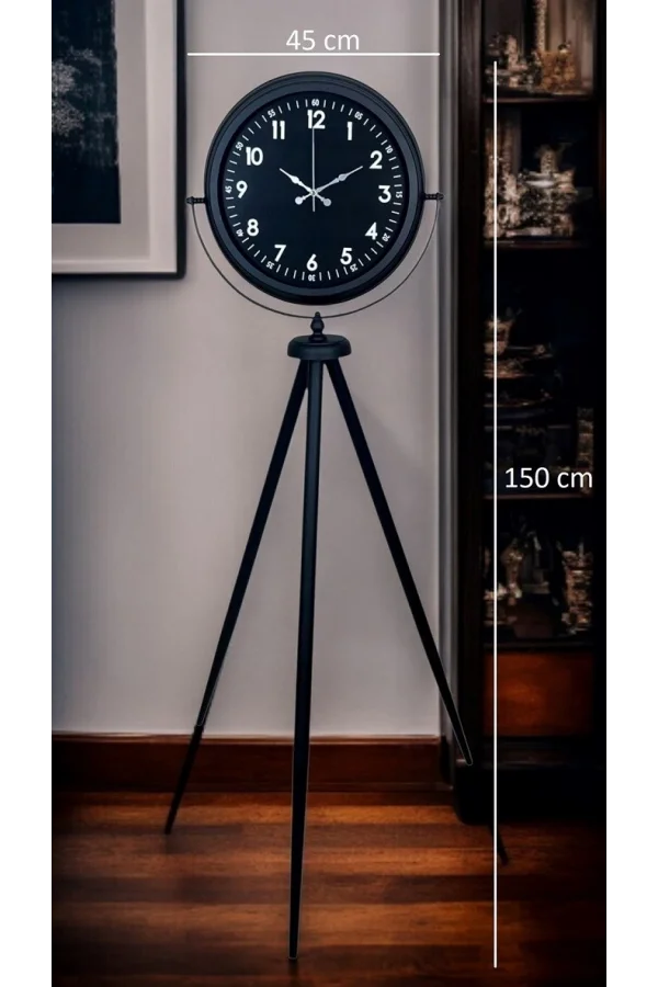 Royal Black Tripod Ayaklı Modern Tasarım Saat
