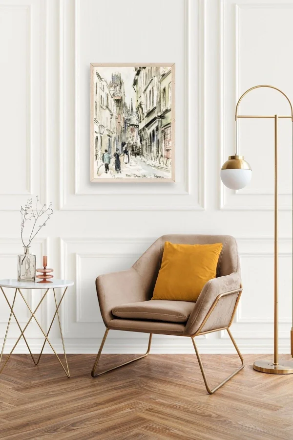 Rue Damitte Ahşap Çerçeveli Tablo