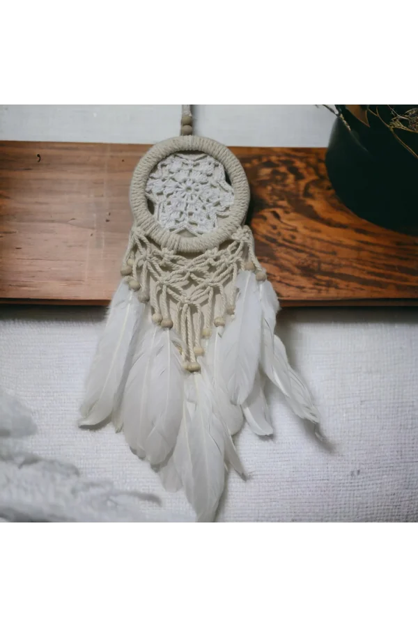 Rüya Kovan Dream Catcher Beyaz Kuş Tüylü