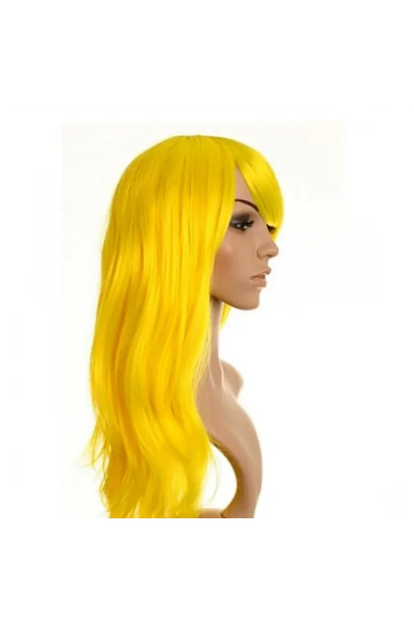 Sarı Renk Uzun Parti Peruğu