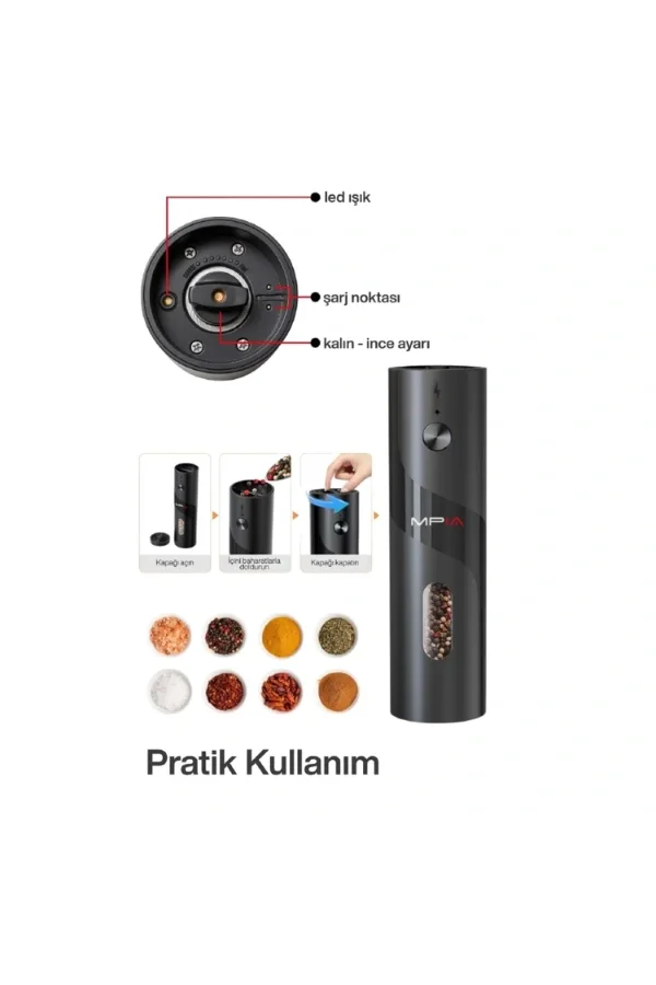 Şarjlı Baharat Öğütücü 100 ml