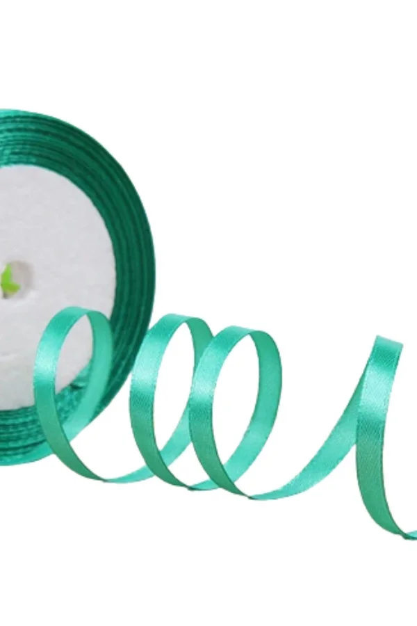 Saten Kurdele 6 mm Su Yeşili 10 Metre
