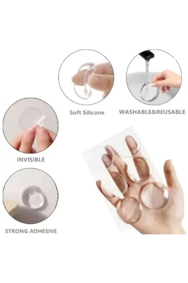 Şeffaf Silikon Mobilya ve Kapı Durdurucu Darbe Pedi 4lü Set