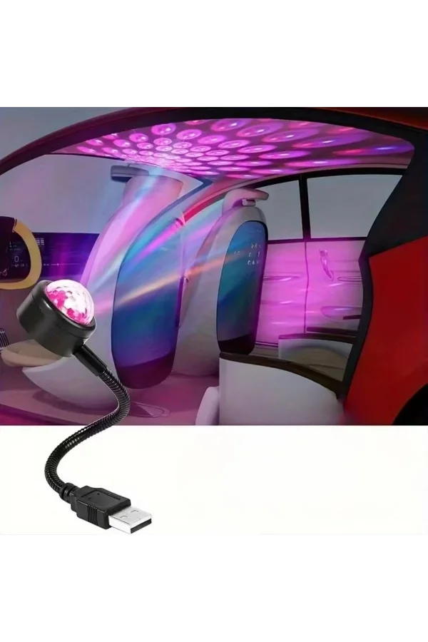 Sese Duyarlı USB Araç İçi Ambiyans Işığı