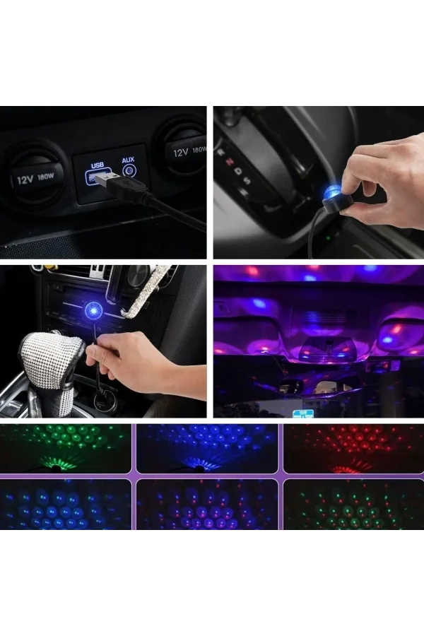 Sese Duyarlı USB Araç İçi Ambiyans Işığı