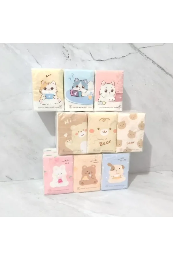 Sevimli Figürlü Çocuk Mendili 9lu Paket
