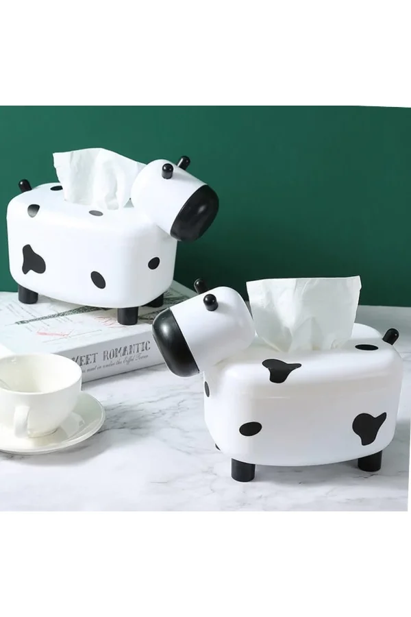 Sevimli İnek Tasarımlı Mıknatıslı Tuzluk ve Peçetelik