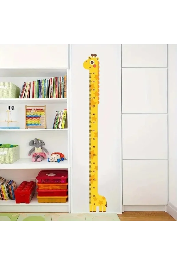 Sevimli Sarı Zürafa Boy Ölçüsü Sticker