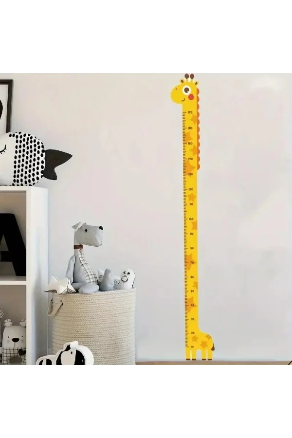 Sevimli Sarı Zürafa Boy Ölçüsü Sticker