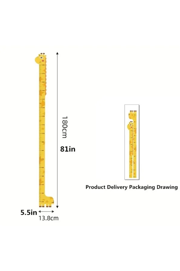 Sevimli Sarı Zürafa Boy Ölçüsü Sticker