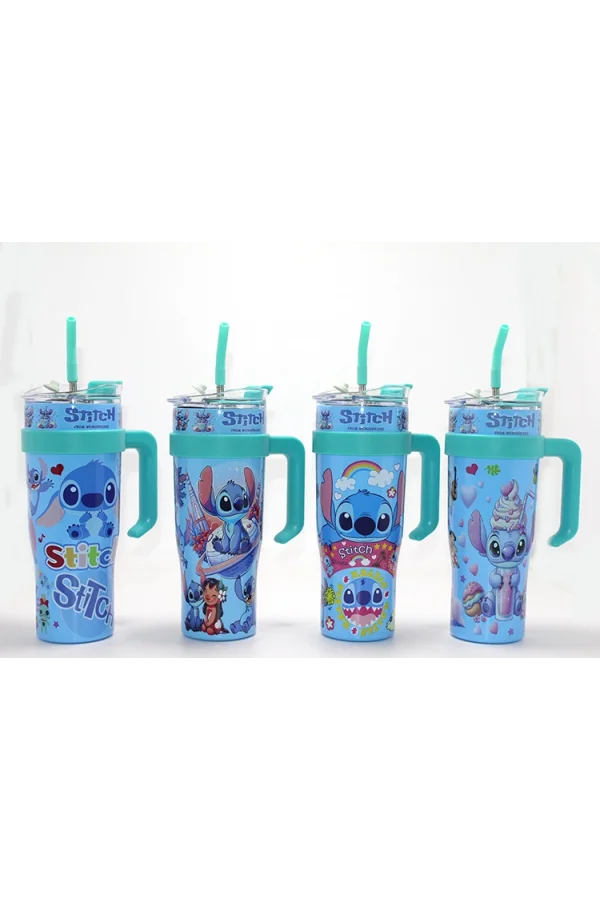 Sevimli Stitch Pipetli Termos Suluk