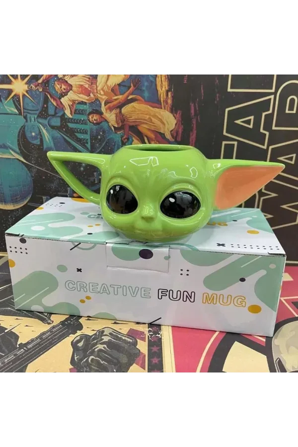 Sevimli Uzay Karakteri Figürlü Seramik Kupa