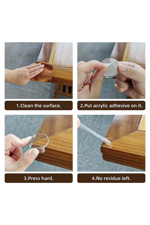 Silikon Şeffaf Masa Kenarı Köşe Koruması