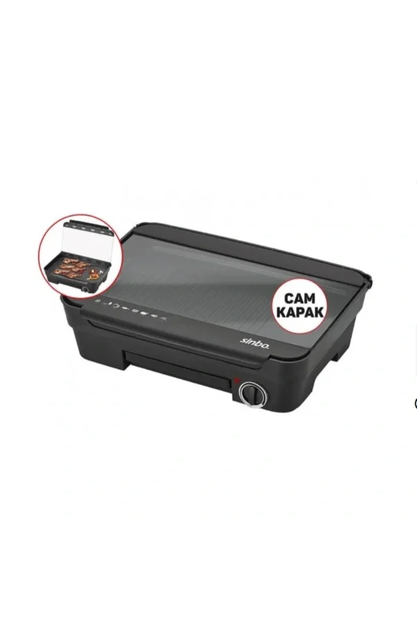 Sinbo Elektrikli Izgara Cam Kapaklı
