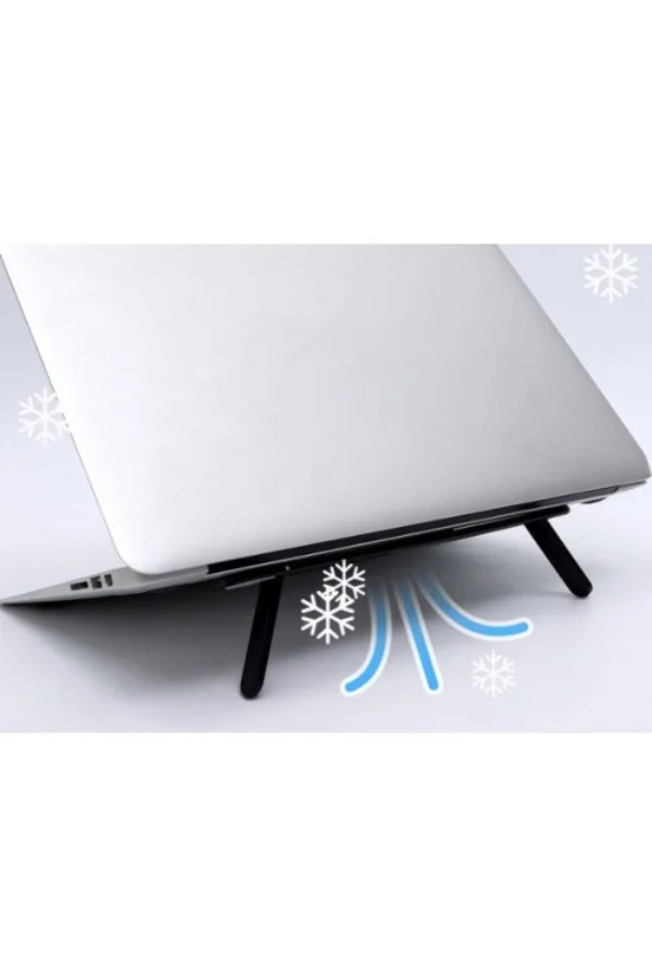 Siyah 2 Kademeli Katlanabilir ve Yapışkanlı Laptop Standı