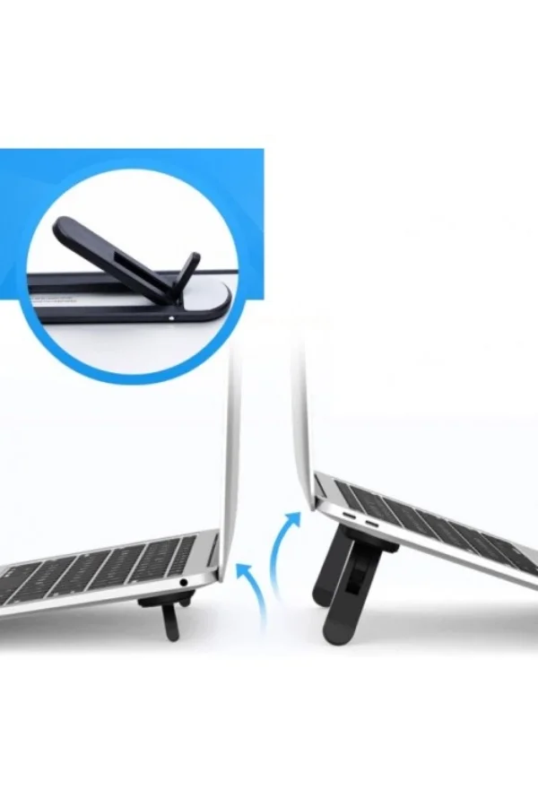 Siyah 2 Kademeli Katlanabilir ve Yapışkanlı Laptop Standı