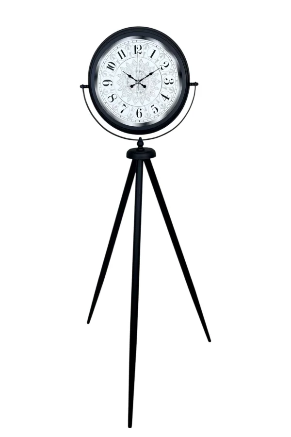 Siyah Desenli Şık Tripod Ayaklı Saat