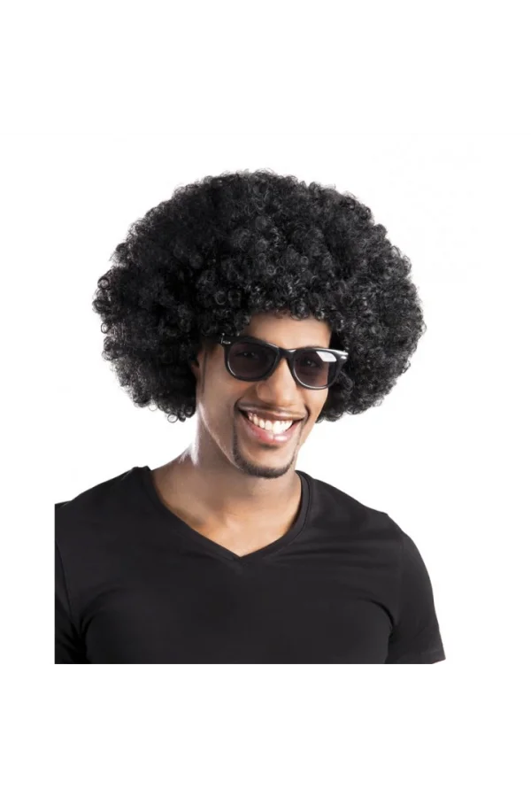 Siyah Renk Kıvırcık Afro Bonus Parti Peruğu