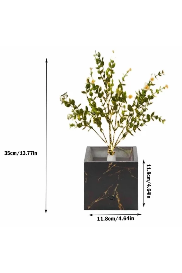 Siyah Saksılı LED Yapay Çiçek