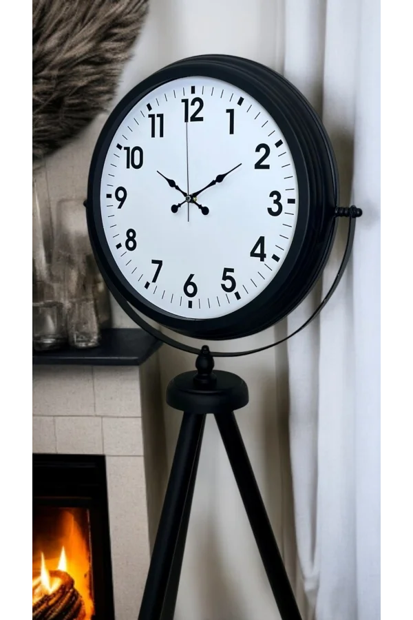 Siyah Tripod Ayaklı Dekoratif Saat