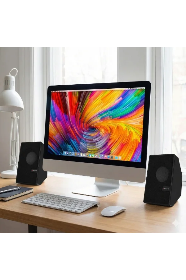 Siyah USB 2.0 + 3.5mm USB Hoparlör