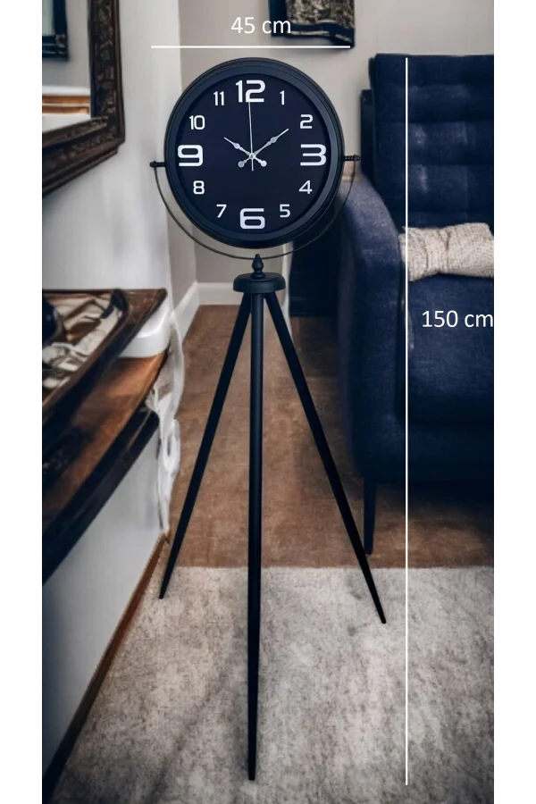 Siyah Zarafet Tripod Ayaklı Saat