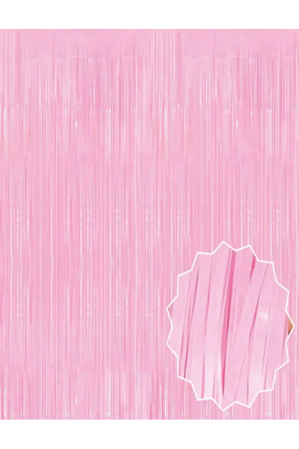 Soft Pembe Püsküllü Kapı Perdesi