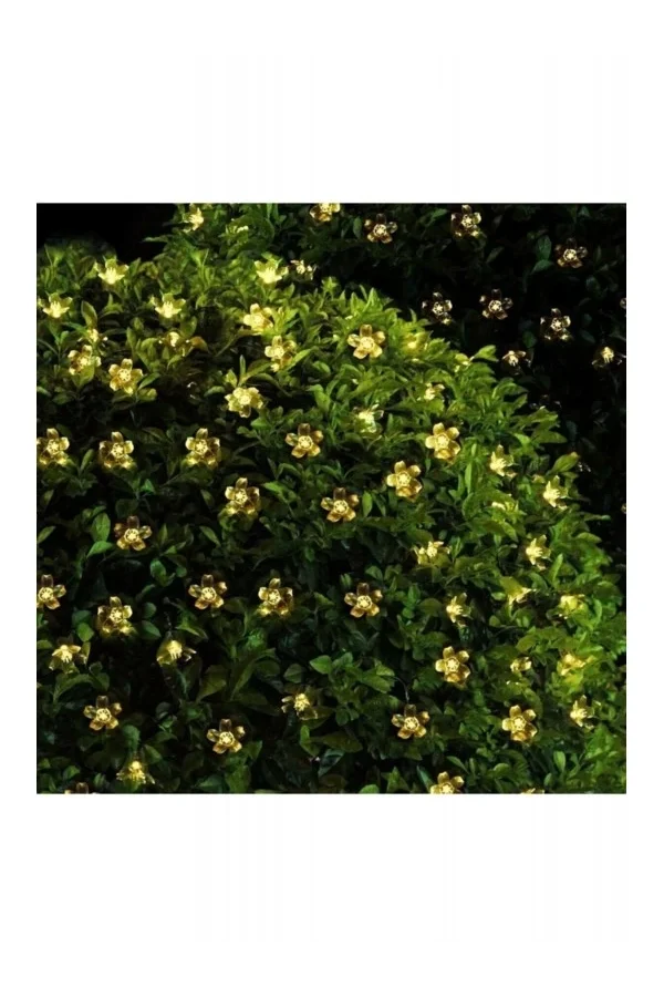 Solar Çiçekli Dekoratif 30 Led Bahçe Lambası