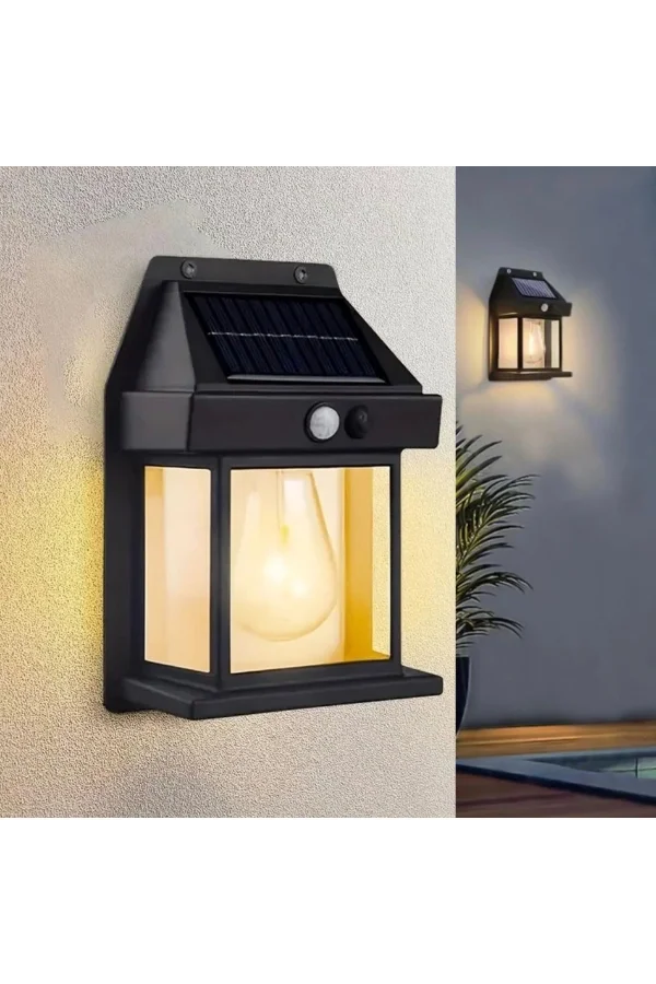 Solar Rustik Ampullü Duvar Lambası - Gün Işığı