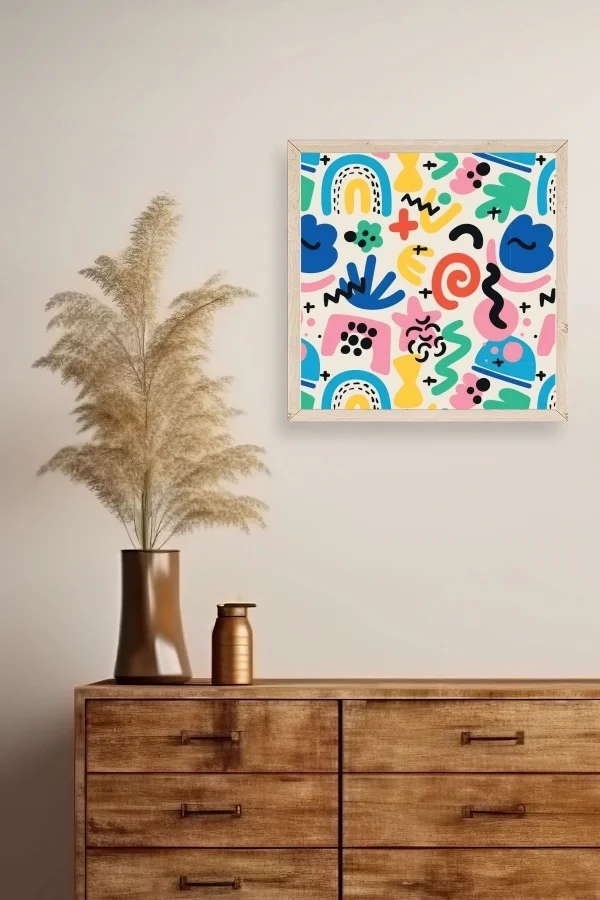 Soyut Ahşap Çerçeveli Tablo