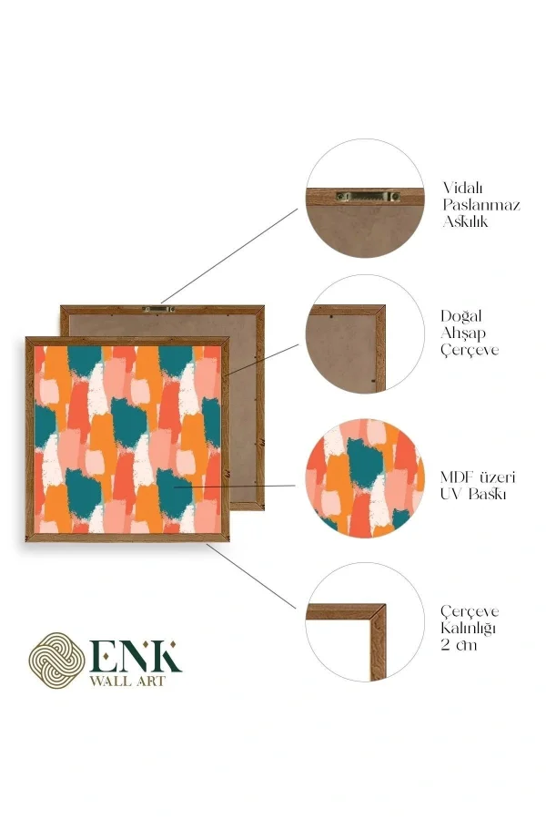 Soyut Ahşap Çerçeveli Tablo