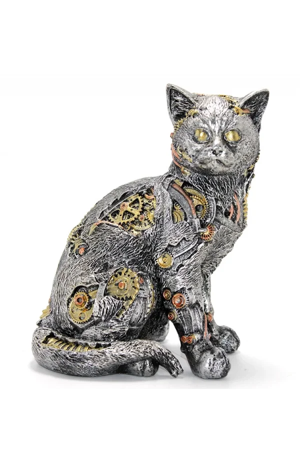 Steampunk Polyester Kedi Figürü Model 1
