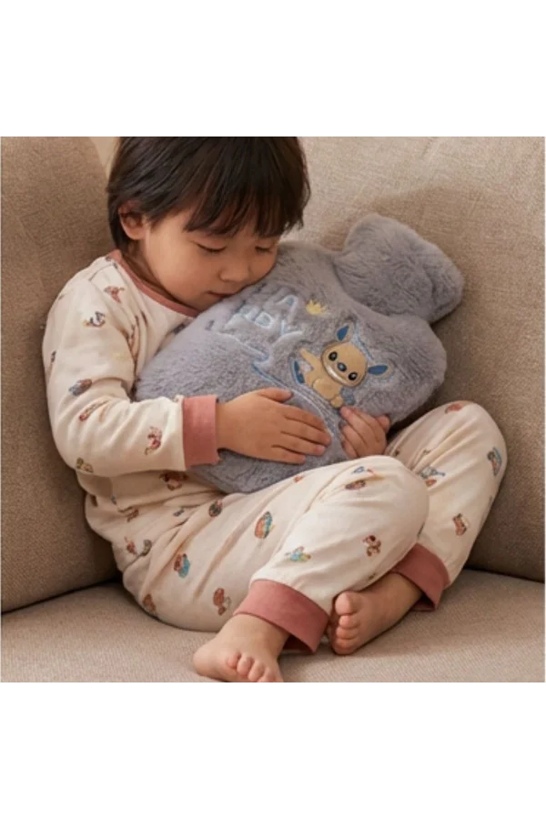 Stitch Figürlü Gri Peluş Sıcak Su Torbası 1 Litre