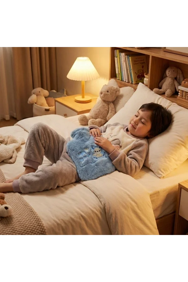 Stitch Figürlü Gri Peluş Sıcak Su Torbası 1 Litre