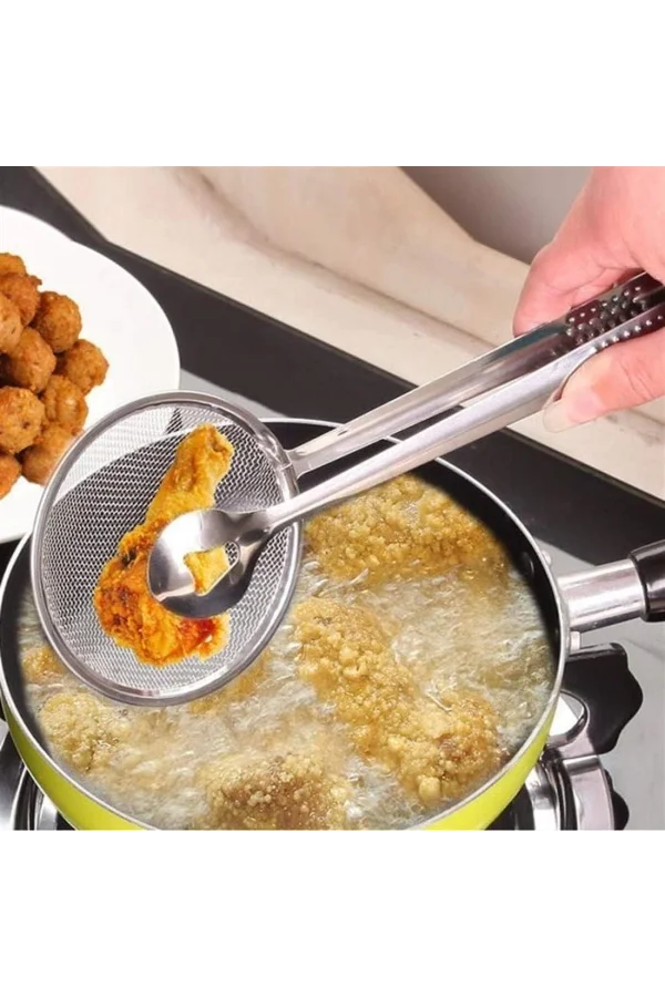 Süzgeçli Kevgirli Haşlama Kızartma Maşası