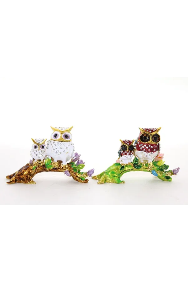 Swarovski Dal Üstünde 2li Baykuş