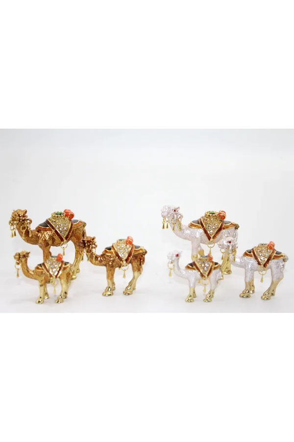Swarovski Taşlı 3lü Deve Figürü Model 3