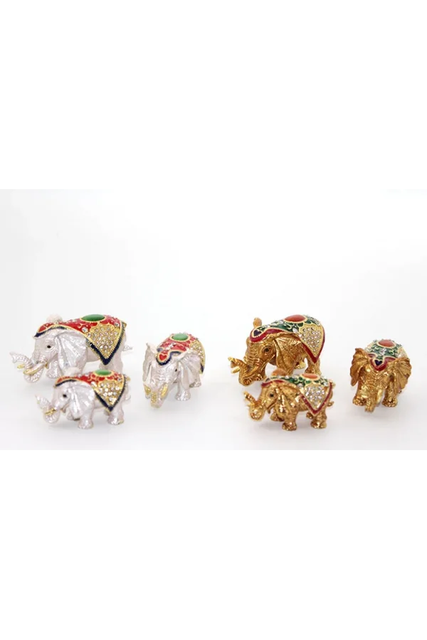 Swarovski Taşlı 3lü Fil Figürü Model 4