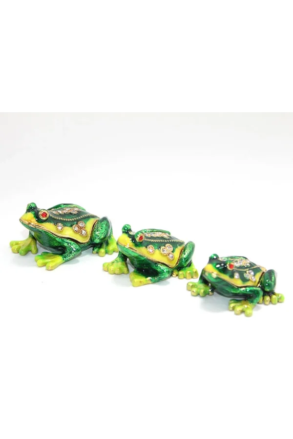 Swarovski Taşlı 3lü Kurbağa Seti