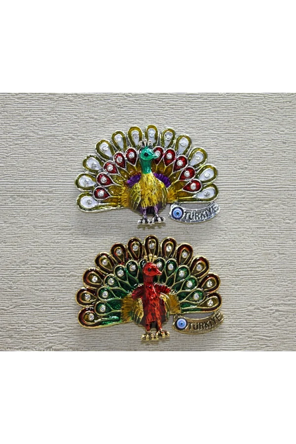 Swarovski Taşlı Tavuskuşu Magnet