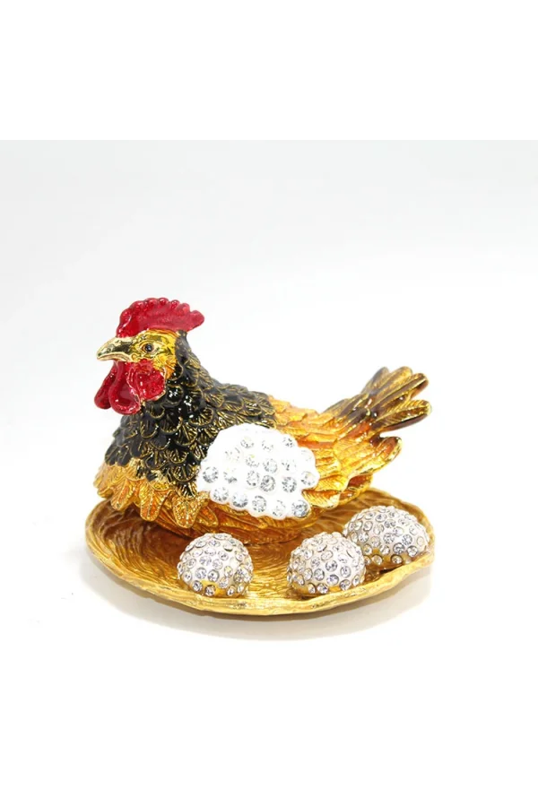 Swarovski Taşlı Yumurtalı Tekli Tavuk Model 1